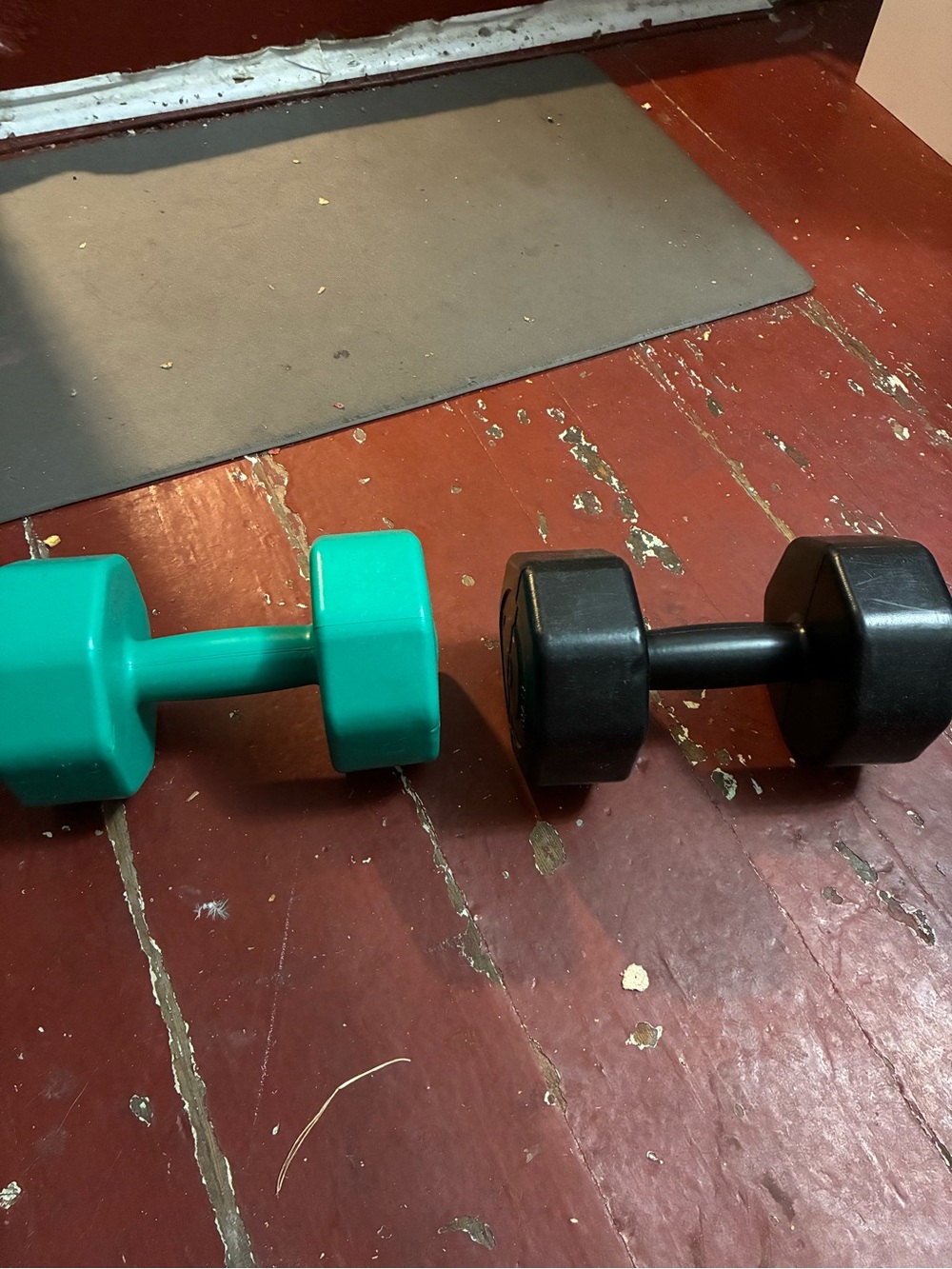series fitness Teal and Black Neoprene & Vinyl Dumbbell Pair